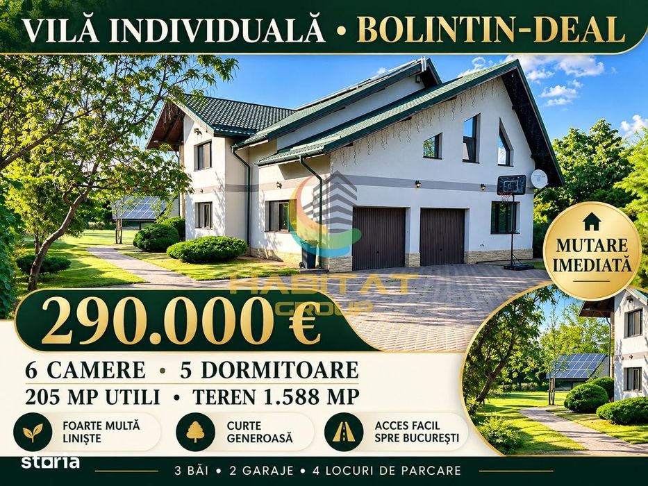 Vilă individuală cu 6 camere si  Teren 1.588 mp