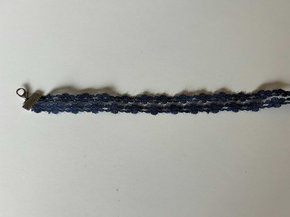 Дамски чокър - тъмносиня дантела