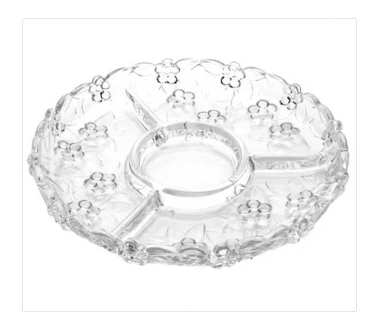 -50% Farfurie din Cristal cu 4 separatoare, D31cm,Italia,Trimit Gratis