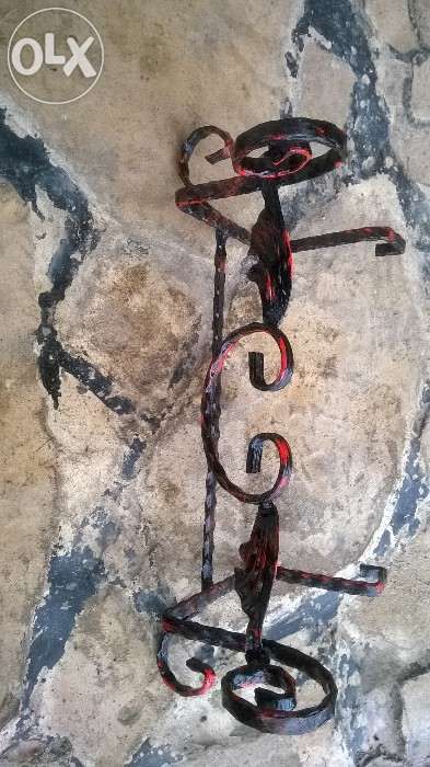 Suport jardiniera din fier plin forjat 40-60 cm