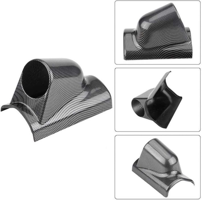 Единична стойка за колонка на измервателен уред 52мм - Карбон.