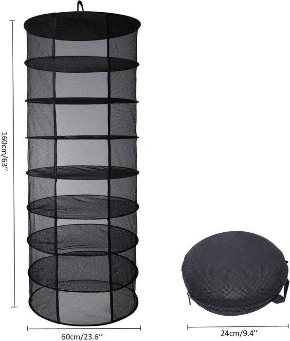 Raft pliabil pentru uscat ierburi, flori, seminte, 8 polite