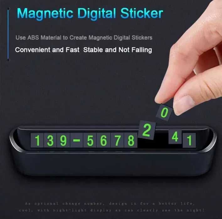 Suport numar telefon pentru bord parbiz retractabil negru