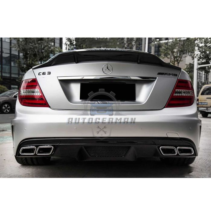Лип спойлер Mercedes C class W204 багажник R style черен гланц