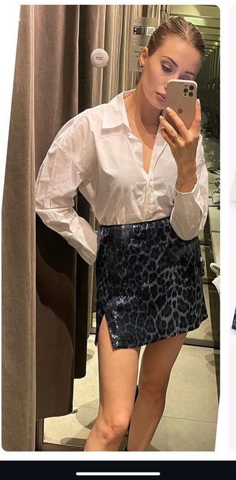 Къса пола на Zara с пайети