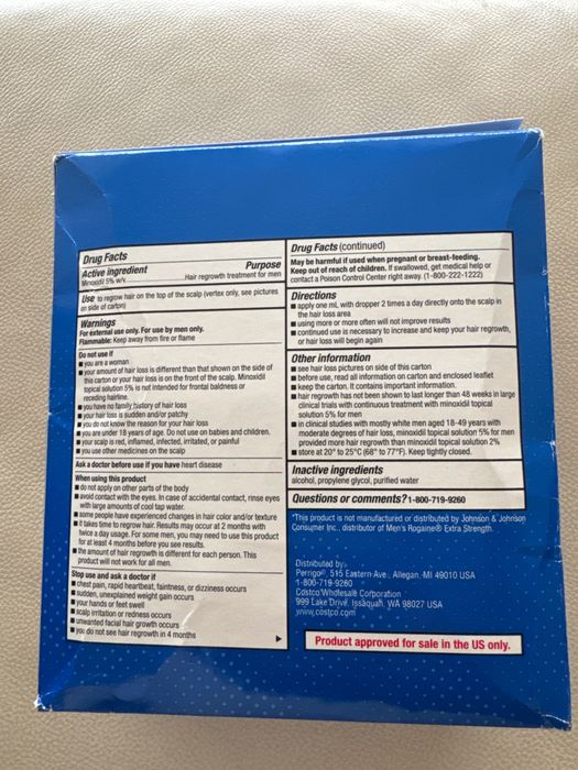 Minoxidil Kirkland 5%, 6 Luni Aplicare USA