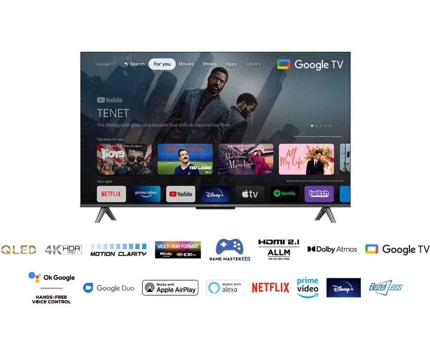 Smart tv 4k QLED TCL  43C645, 108 cm Gr. 2 ani
