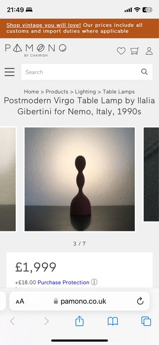 Настолна лампа Virgo / Ilaria Gibertini / 90-те