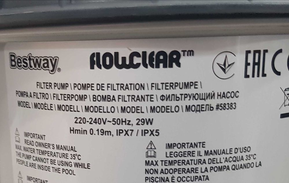 Pompa cu filtru pentru piscina Bestway 2,006 m3/h