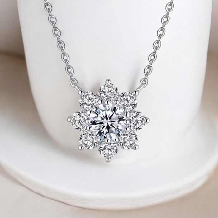 Сребърен комплект с мойсанит, блясък на диамант