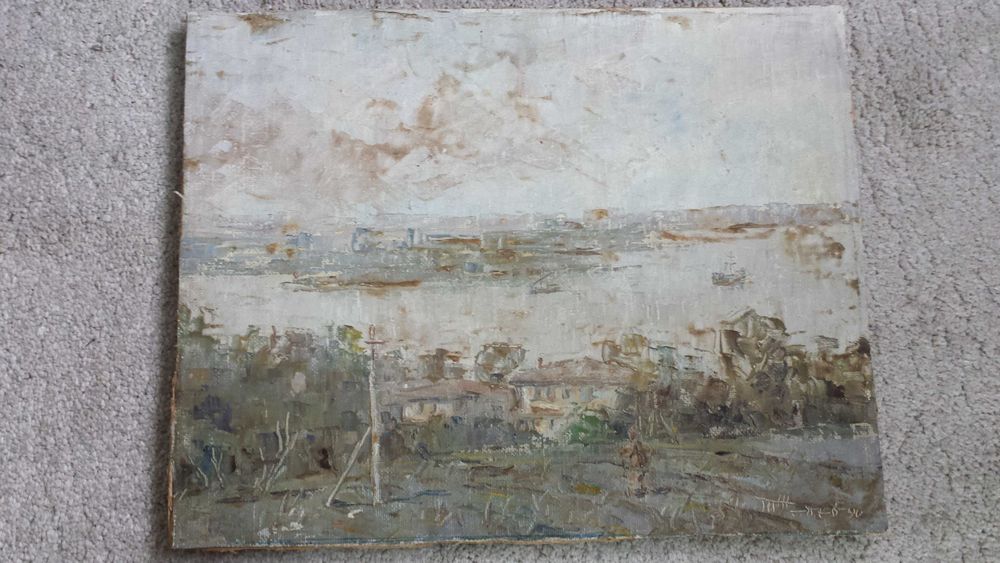 Картина Пейзаж ( маслени бoи) 1990 г / Теньo Желев