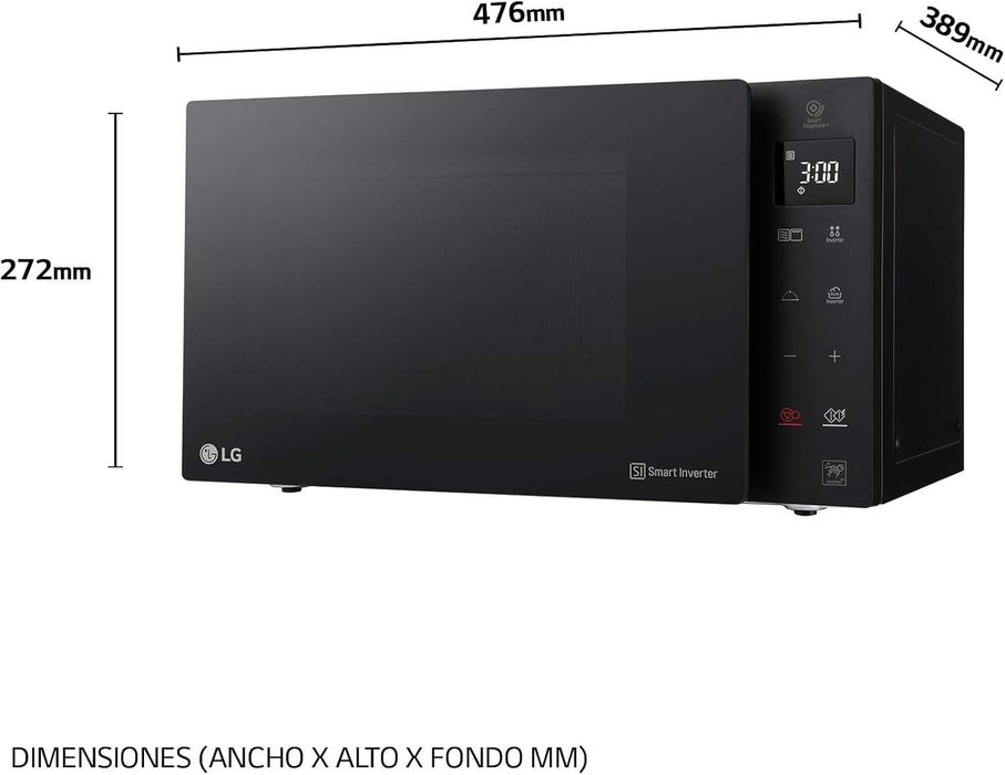 Микровълнова LG MH6535GIB 25L 1000W Digital, Функция грил, Черна