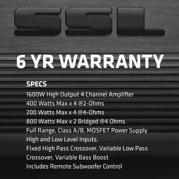 Авто Усилвател Sound Storm Laboratories CH1600.4, 4-канален, 1600W