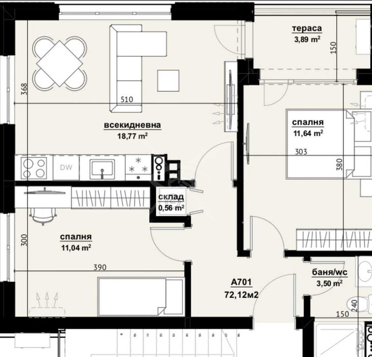 Продава се Тристаен апартамент в Бургас, Изгрев - 72 кв.м за 1195 €/кв.м - Снимка #1