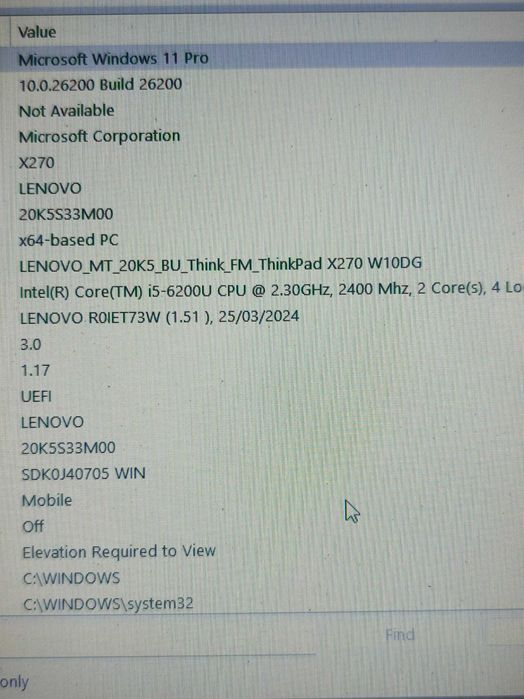 Продавам лаптоп Lenovo x270