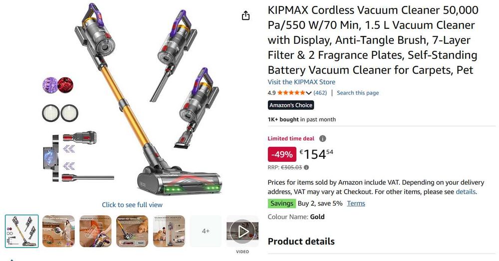 Aspirator fara fir pe acumulator 550w KIPMAX