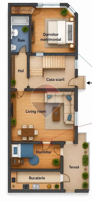 Apartament 3 camere, curte proprie 50 mp, bloc boutique 3 apartamente