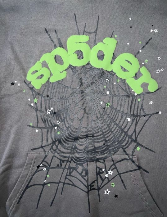 Spider/Sp5der Wait Web Hoodie Slate Grey