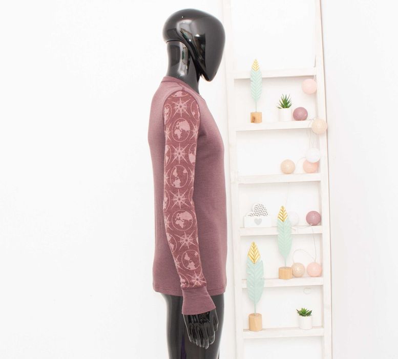 Janus мъжка блуза от мериносна вълна кафява термо бельо дълъг ръкав L