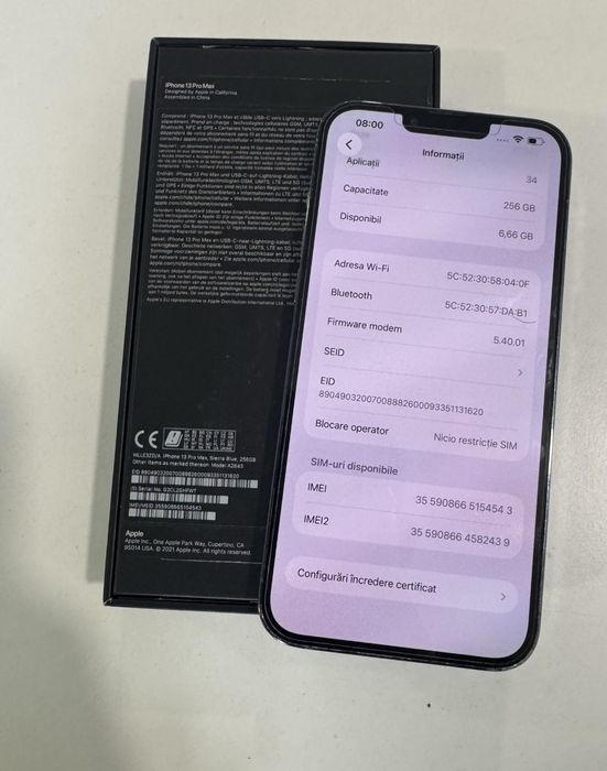 Vând Iphone 13 PRO MAX 256 GB