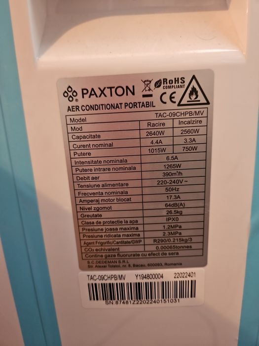 Aer portabil paxton
