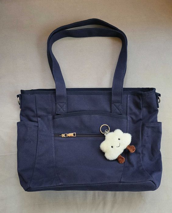 Чанта за количка в тъмносин цвят + кукички за закачане на дръжката