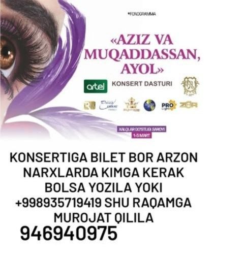 Муккадас аёл деб номланган концерт дастури..