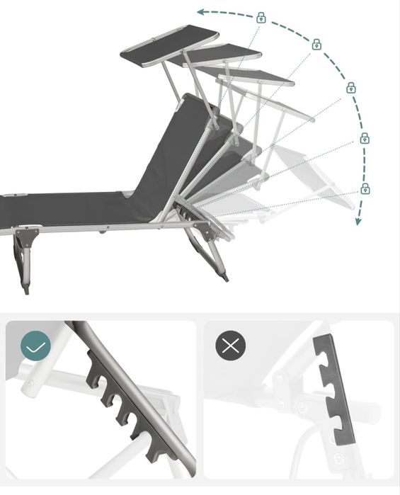 SONGMICS сгъваем шезлонг със сенник