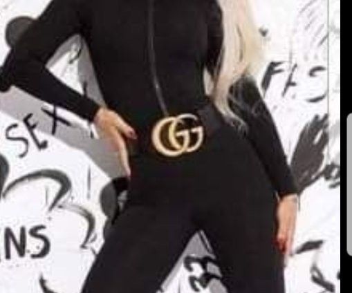 Curea talie lata Gucci, super model, logo metalic auriu