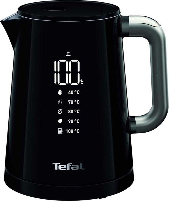 Tefal Smart'n Light 1L кана с избор на температура и функция за поддържане на топлината, цифрова кана с LED дисплей, бързо загряване,  1 ЛИТЪР