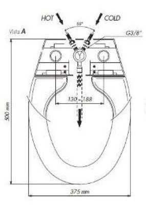 Седалка-биде с вграден смесител, с топла и студена вода, Италианска