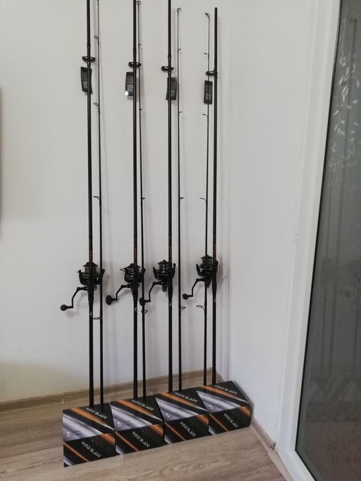 SET 4 Lansete Legend Carp 3.90 m 3.75 LBS + 4 Mulinete WindBlade 10000