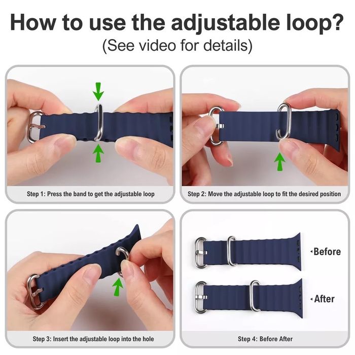 Гумена каишка с дупки за Apple Watch ULTRA/11/10/9/8/7/6/5