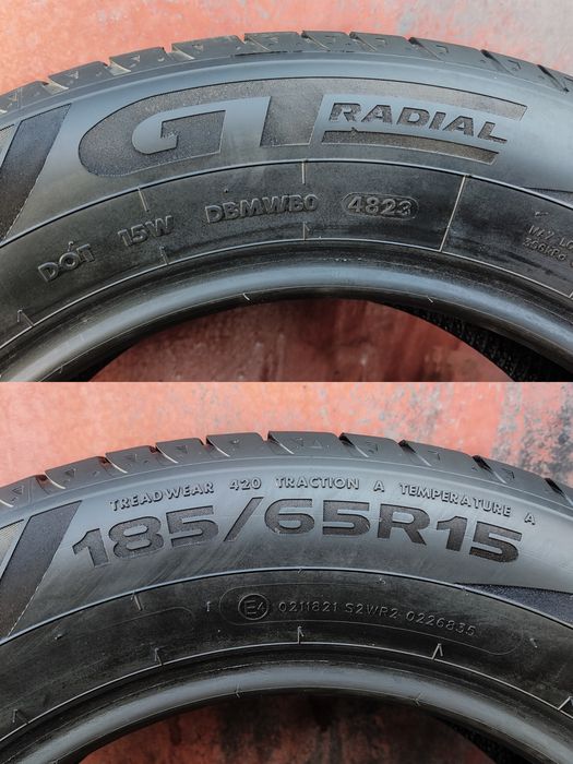 2бр. летни гуми 185/65/15 GT Radial
dot23
7.4mm