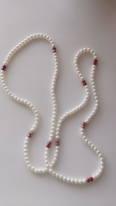 Бусы длинные под жемчуг