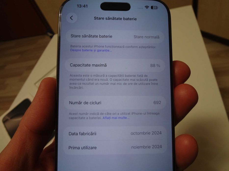 iPhone 16 Pro Max 512GB Natural Titanium Ca Nou , Full Accesorii