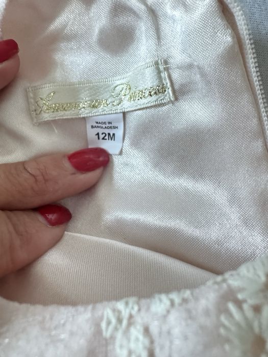 Rochiță elegantă American Princess 12 luni (12M) cu pantalonași – botez, aniversare, ocazii speciale