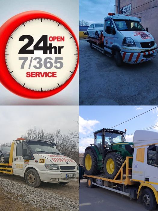 Tractari auto Vaslui, transport utilaje,servicii Macara platforma auto