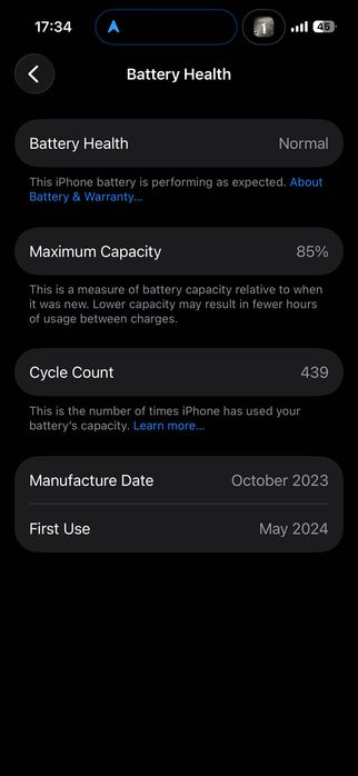 iPhone 15 256 Blue - гаранция, кейс, като нов