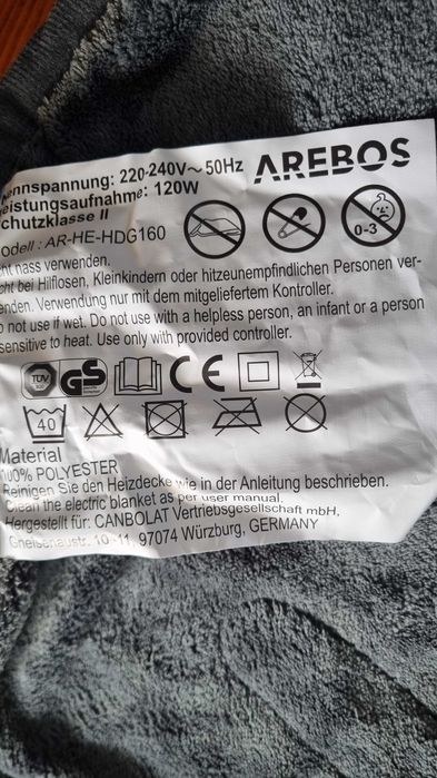 Pătură electrica 160 x 120 cm 120w