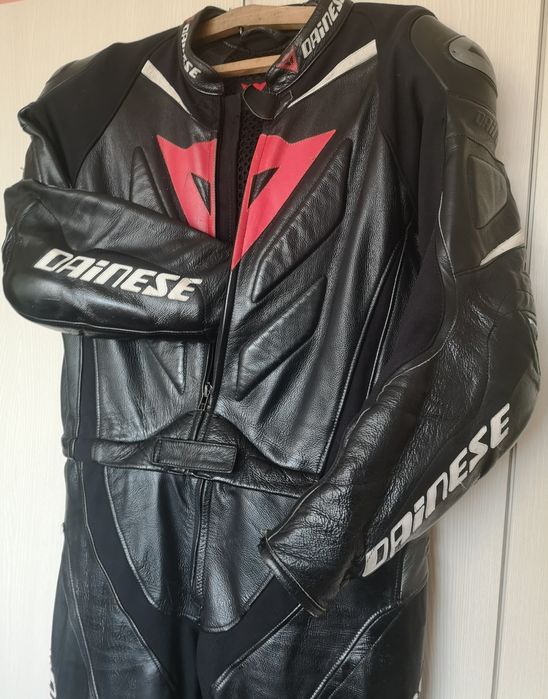 Costum moto piele Dainese 2 piese cocoasă aerodinamica racing speed