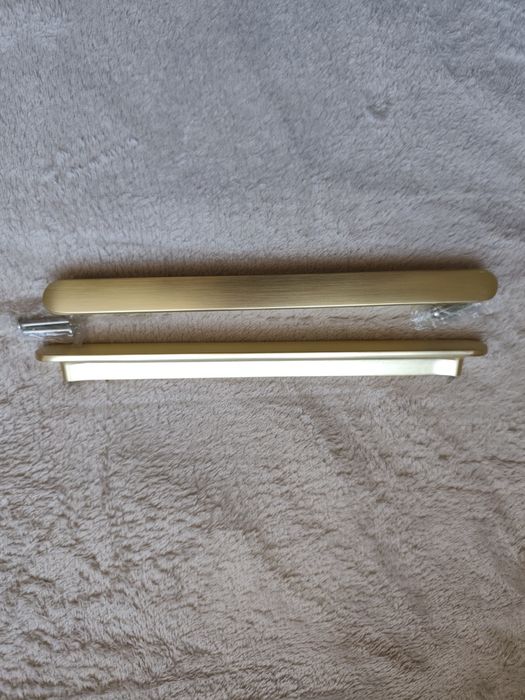 Set 2 mânere mobilier auriu satinat, metal masiv