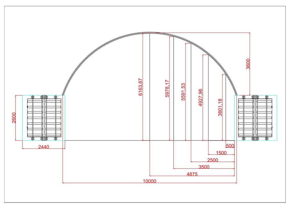Cort container 10m x 12m pe containere de 40'