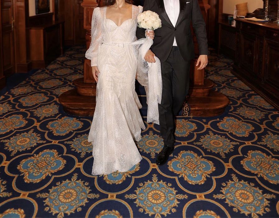 Rochie de mireasa cusuta manual Eva Lendel, model Savanna, marimea 36