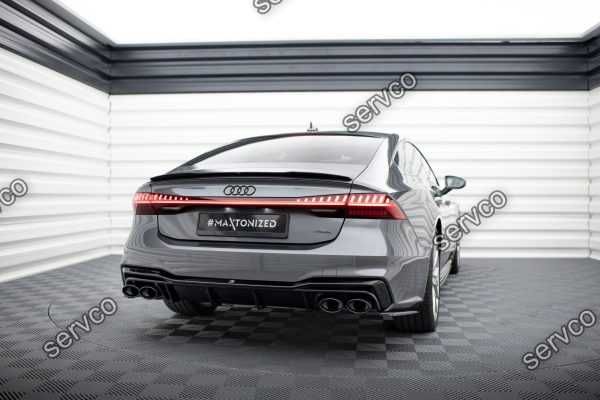 Prelungire difuzor bara spate plus imitatii evacuare finala Audi A7 C8 S-Line 2017- v4 - Maxton Design