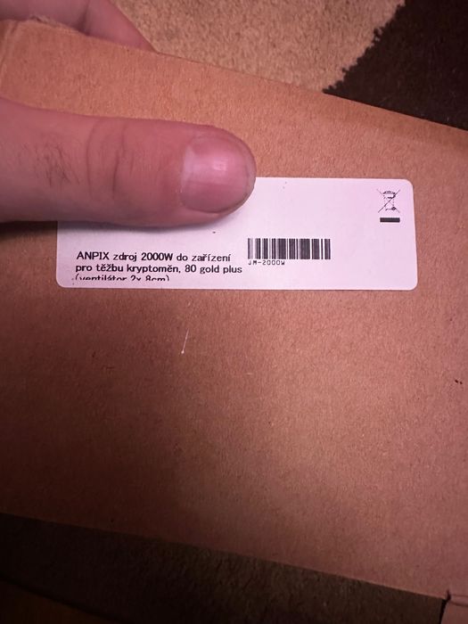 Sursa rig de minat 2000W ANPIX / JM-2000W- Noua - 80+ Gold