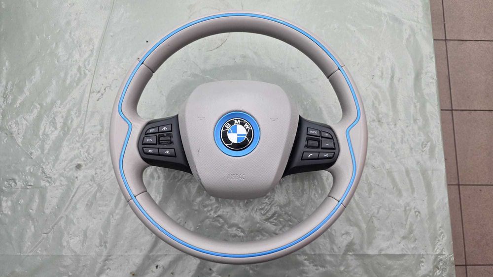 Volan Bmw i3/i3S cu ACC si comenzi volan, piele bej