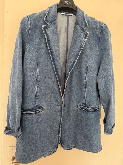 Кожена риза от еко кожа и блейзер на Zara