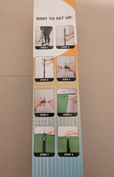 Green screen 1.5x2m cu trepied inclus si husă de transport, nou