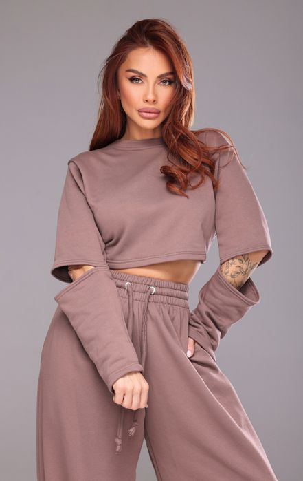 Нова дамска черна блестяща блуза боди Caramella Fashion топ екип сет